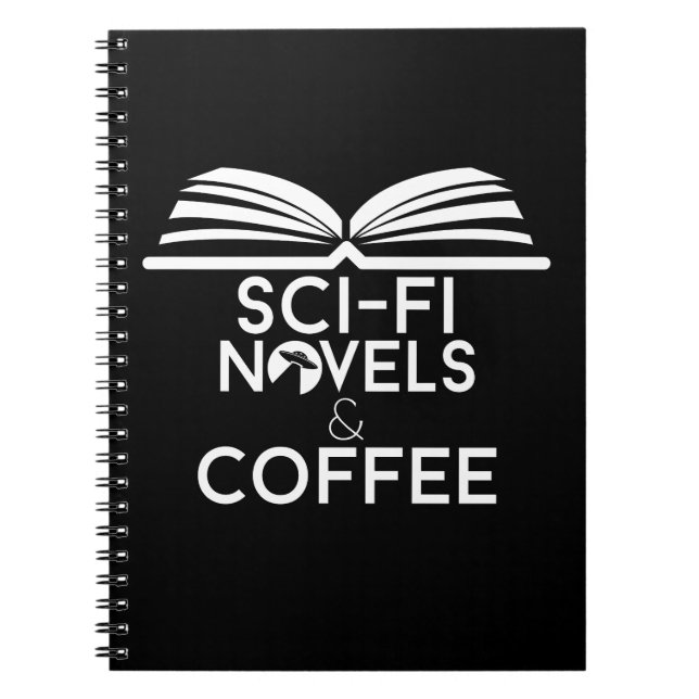 Science Fiction-romaner och kaffe Anteckningsbok (Framsidan)