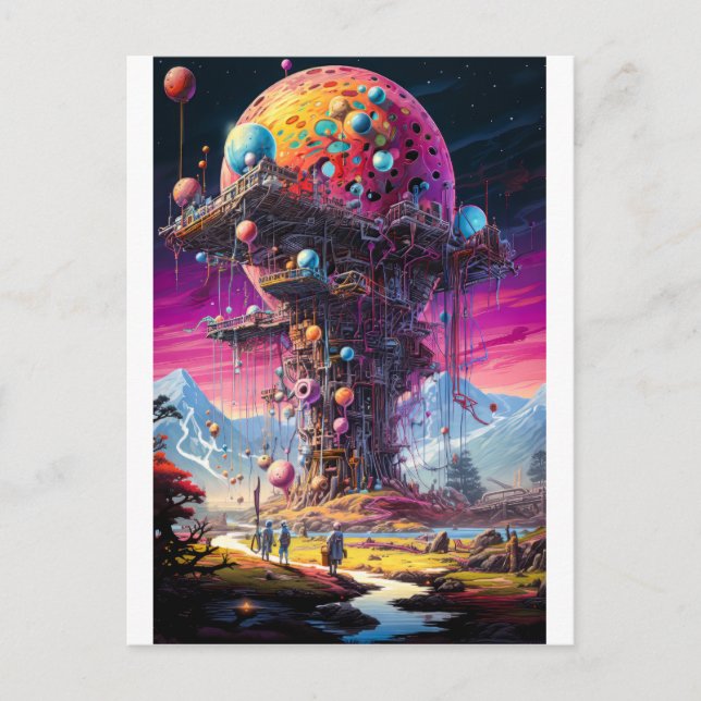 Science fiction Scene Vykort (Framsida)