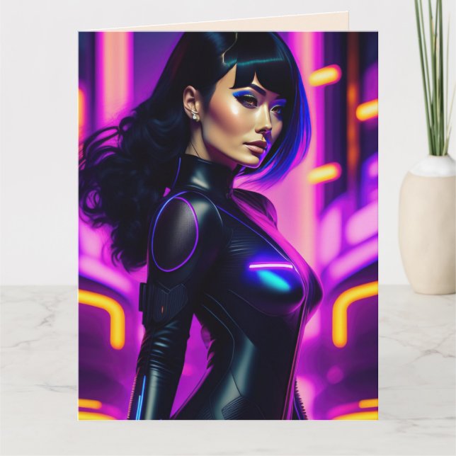 SCIENCE FICTION SKINTIGHT LEATHER WOMAN BIRTHDAY C KORT (Framsida)