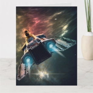 SCIENCE FICTION SPACESHIP SCI-FI FÖDELSEDAGSKORT KORT
