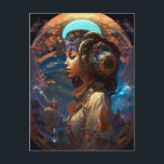 Science Fiction Svart Kvinna Afrofuturism Vykort<br><div class="desc">Fantasy,  Sci-fi & Skräckkonst av The Lunarium.</div>