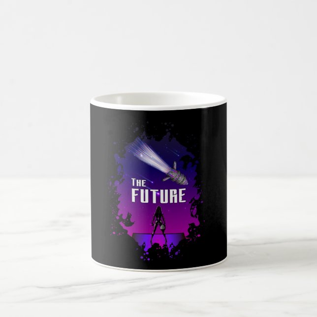Science fiction Ufo Space Alien Rocket Funny Gift Kaffemugg (Center)
