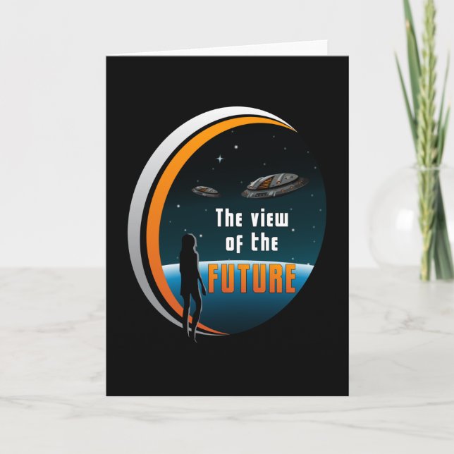 Science fiction Ufo Space Alien Sci-Fi Funny Gift Kort (Framsida)