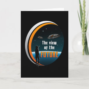 Science fiction Ufo Space Alien Sci-Fi Funny Gift Kort