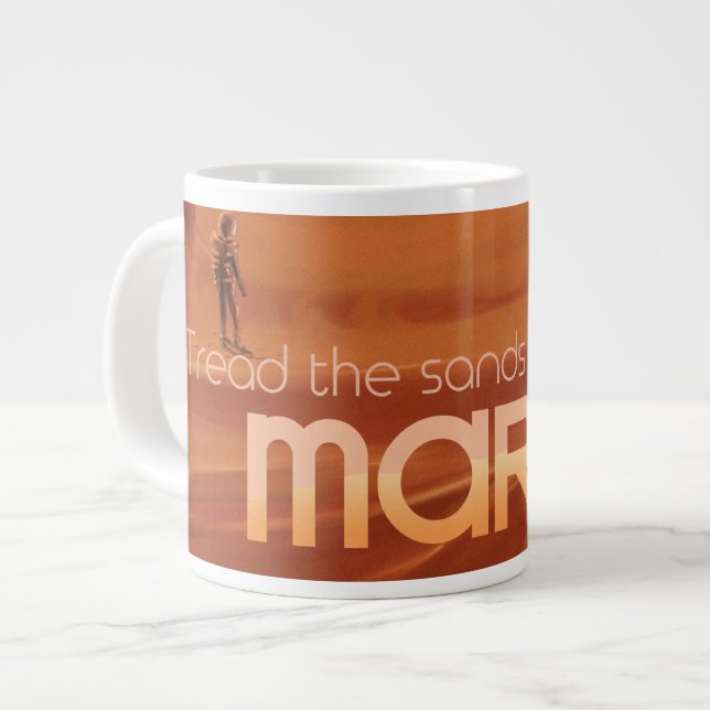 Science Fiction Vintage Mars Semester Illustration Jumbo Mugg (Framsida vänster)