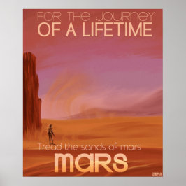 Science Fiction Vintage Mars Semester Illustration Poster