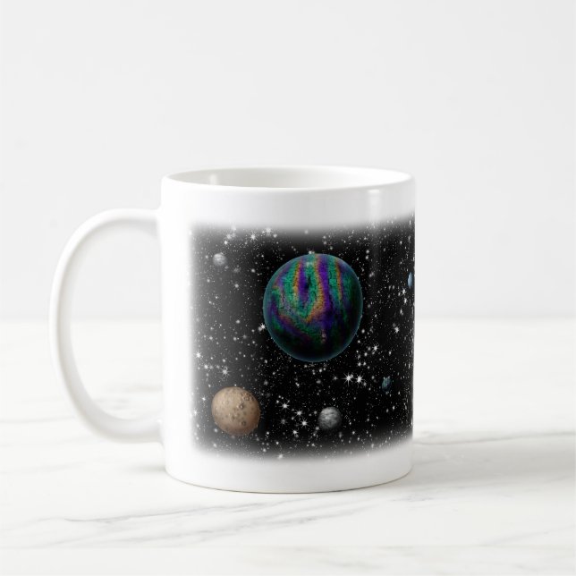 Science fictionplanetmugg kaffemugg (Vänster)