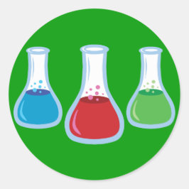 Science Flasks Runt Klistermärke