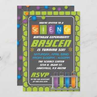 Science Födelsedagsfest inbjudan