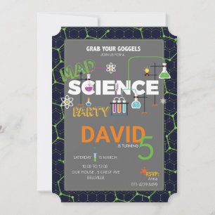 SCIENCE Födelsedagsfest Inbjudan