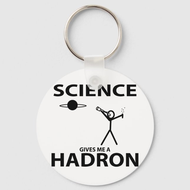 Science Ge Me a Hadron Stick figur Nerd Gear Nyckelring (Framsida)