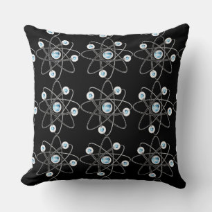 Science Geek Atom Symbol Black Dekorativ kudde