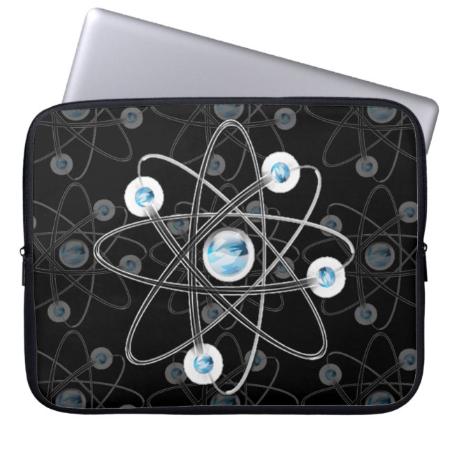 Science Geek Atom Symbol Laptop sleeve (Framsidan)