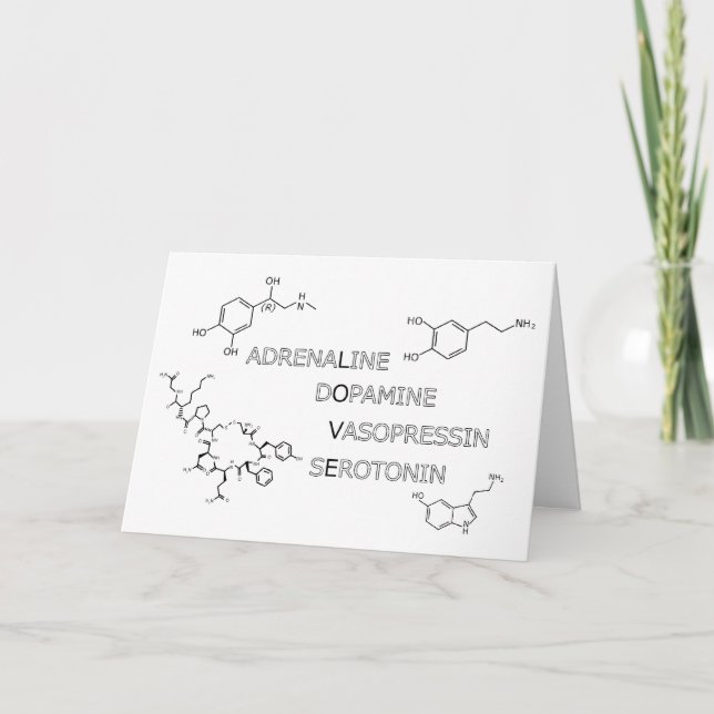 Science Geek Kemisk Struktur av Kärlek Kort (Framsida)