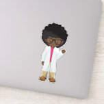 Science Girl, African American Girl Klistermärken<br><div class="desc">Cute,  roligt och god design med afrikanska amerikanska flickor i labbet jackar och glasögon. Modern gåva och trendig,  perfekt för älskare i ditt liv.</div>