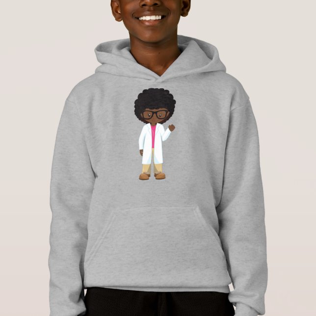 Science Girl, African American Girl T Shirt (Framsida)
