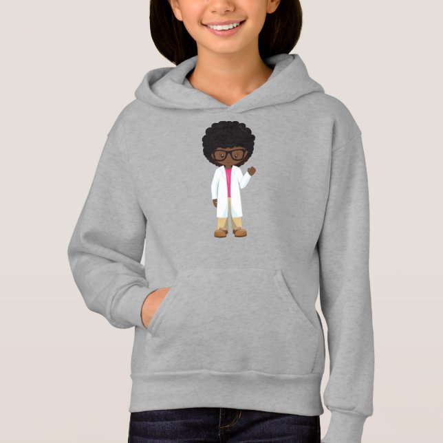 Science Girl, African American Girl T Shirt (Framsida)