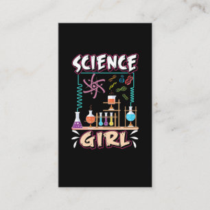 Science Girl Chemistry Laboratory Scientist Visitkort
