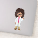 Science Girl, Latina Girl, Cute Girl, Scientist Klistermärken<br><div class="desc">Cute,  roligt och god design med Latina-tjejen i labbet jackar och glasögon. Modern gåva och trendig,  perfekt för älskare i ditt liv.</div>