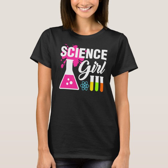 Science Girl Science För barn Scientist T Shirt (Framsida)