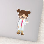 Science Girl, Scientist, Cute Girl, Brown Hair Klistermärken<br><div class="desc">Cute,  roligt och god design med en tjej i labbet jackar och glasögon. Modern gåva och trendig,  perfekt för älskare i ditt liv.</div>