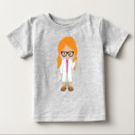 Science Girl, Scientist, Cute Girl, Orange Hair T Shirt<br><div class="desc">Cute,  roligt och god design med en tjej i labbet jackar och glasögon. Modern gåva och trendig,  perfekt för älskare i ditt liv.</div>