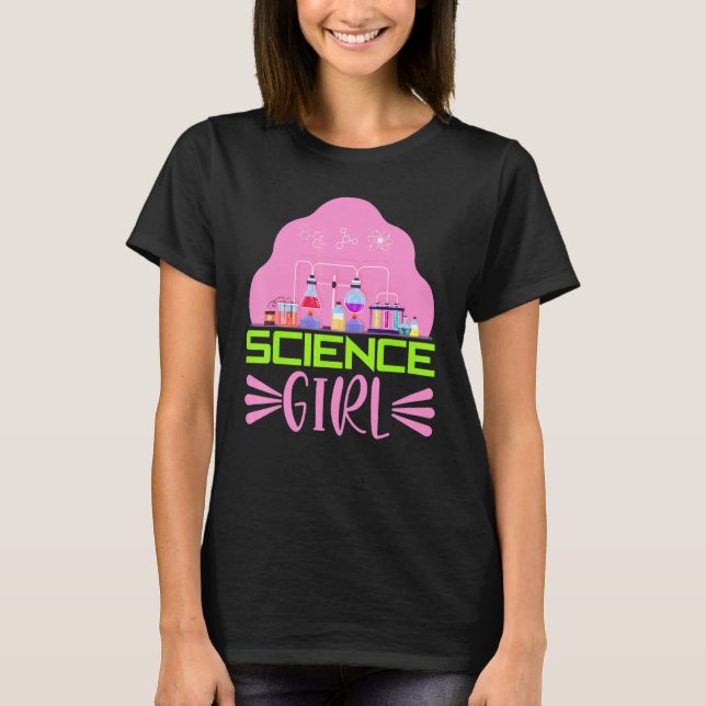 Science Girl Scientist Women Lab Chemistry T Shirt (Framsida)