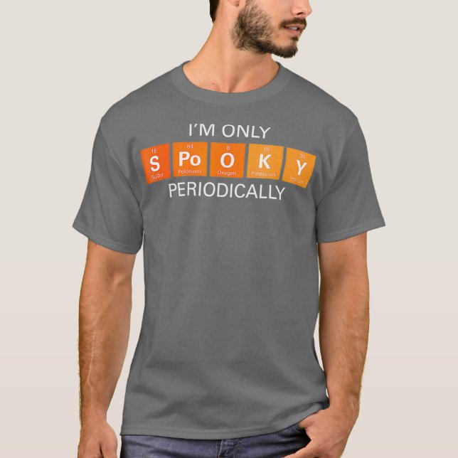Science Halloween Funny Spooky Periodic Bord T Shirt (Framsida)