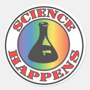 Science Happens Runt Klistermärke