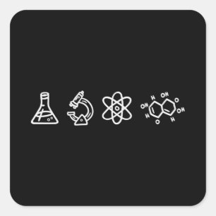 Science Inslag Fyrkantigt Klistermärke