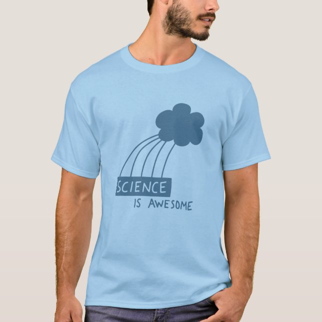 Science Is Fantastisk (stålblått) T Shirt (Framsida)