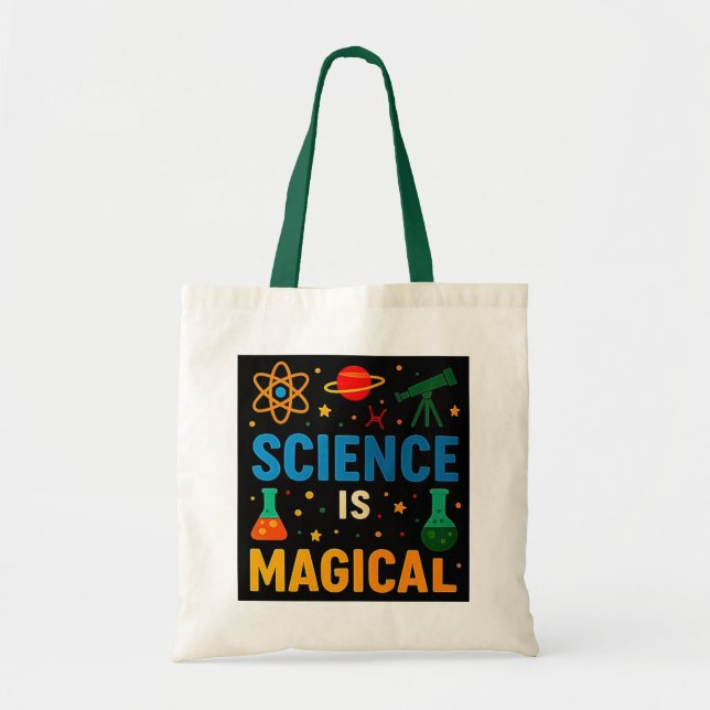 "Science is Magic" Roligt Education Tote Bag Tygkasse (Framsidan)