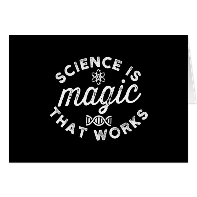 SCIENCE IS MAGIC THAT WORKS HÄLSNINGSKORT (Framsidan Horizontal)