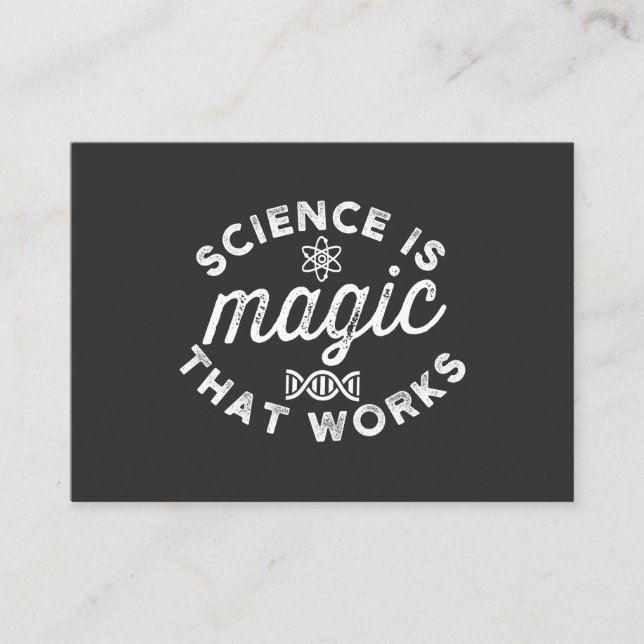 SCIENCE IS MAGIC THAT WORKS VISITKORT (Framsida)