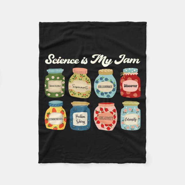 Science Is My Jam Teacher Shirt Stem Student Educa Fleecefilt (Framsidan)