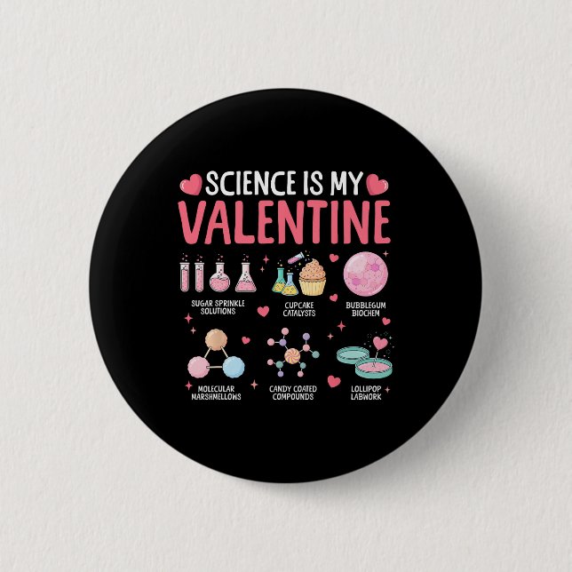 Science Is My Valentine Stem Love Chemistry Hearts Knapp (Framsida)