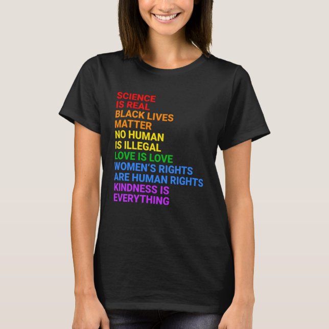 Science is Real Human Rights LGTBQ+ Queer Pride Mo T Shirt (Framsida)