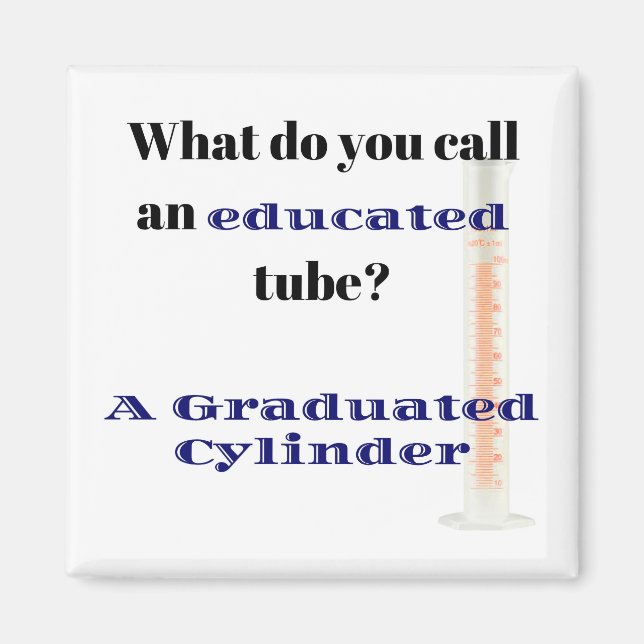 Science Joke Pappa Joke Graduated Cylinder Magnet (Framsidan)