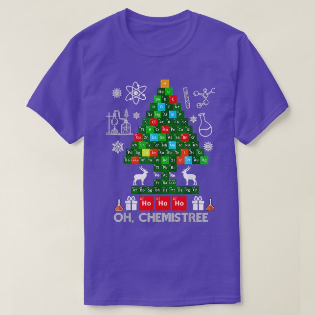 Science jul Oh Chemist Träd Chemistree Chemi T Shirt (Design framsida)