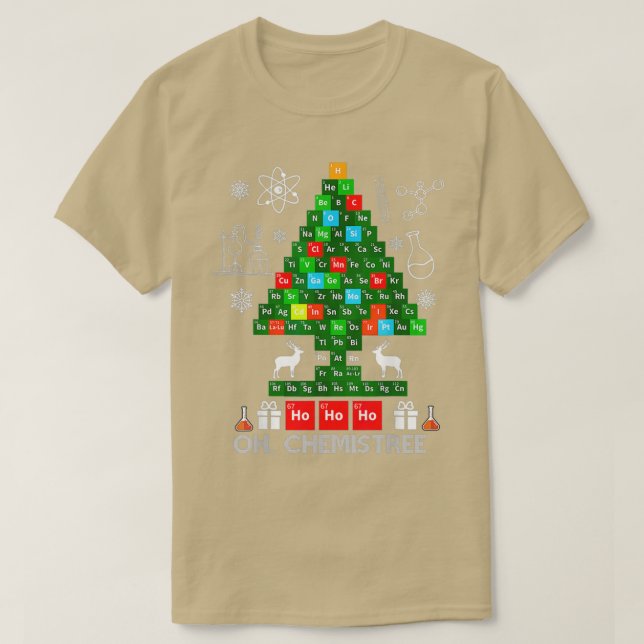 Science jul Oh Chemist Träd Chemistree  T Shirt (Design framsida)