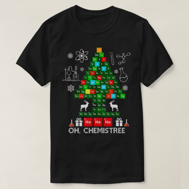 Science jul Shirt Oh Chemist Träd Chemistree T Shirt (Design framsida)