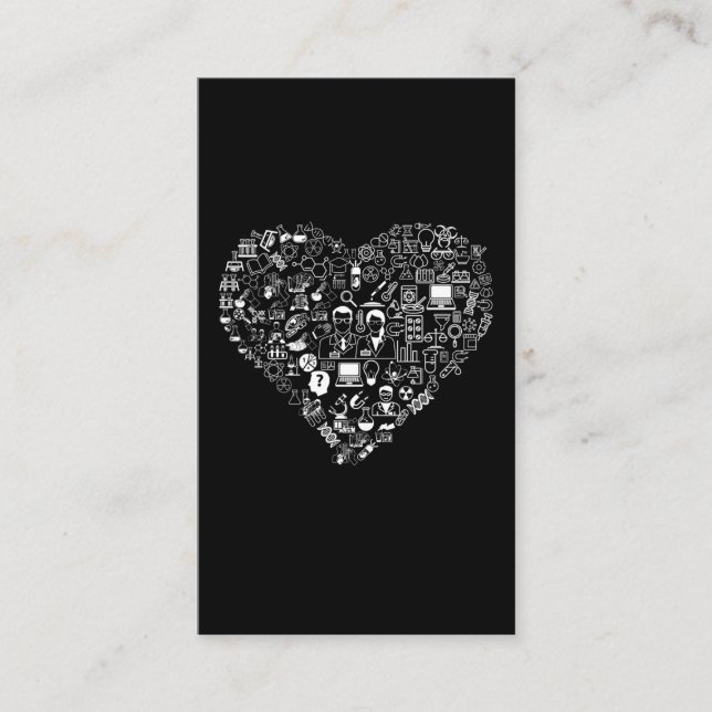 Science Kärlek Math Physics Chemistry Heart Visitkort (Framsida)