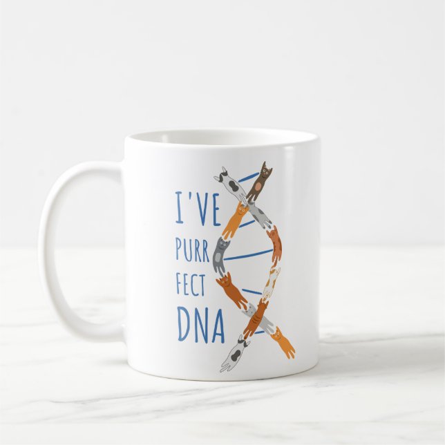 Science Katt DNA Helix Jag har Purr-fekt DNA Kaffemugg (Vänster)