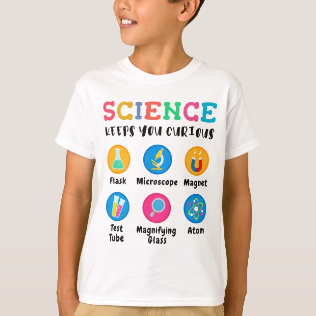 Science keeps you curious t shirt (Framsida)