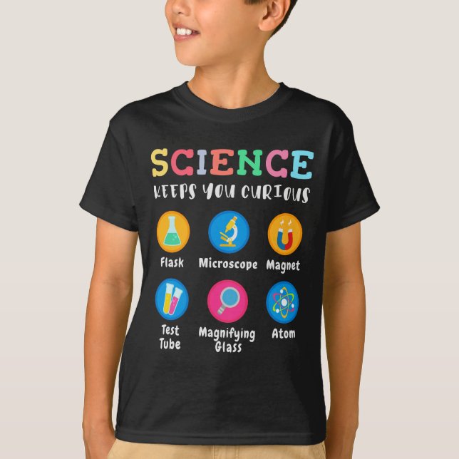 Science keeps you curious t shirt (Framsida)
