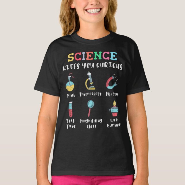 Science keeps you curious t shirt (Framsida)