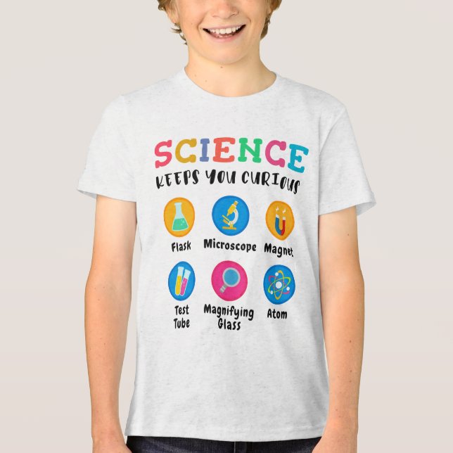 Science keeps you curious t shirt (Framsida)