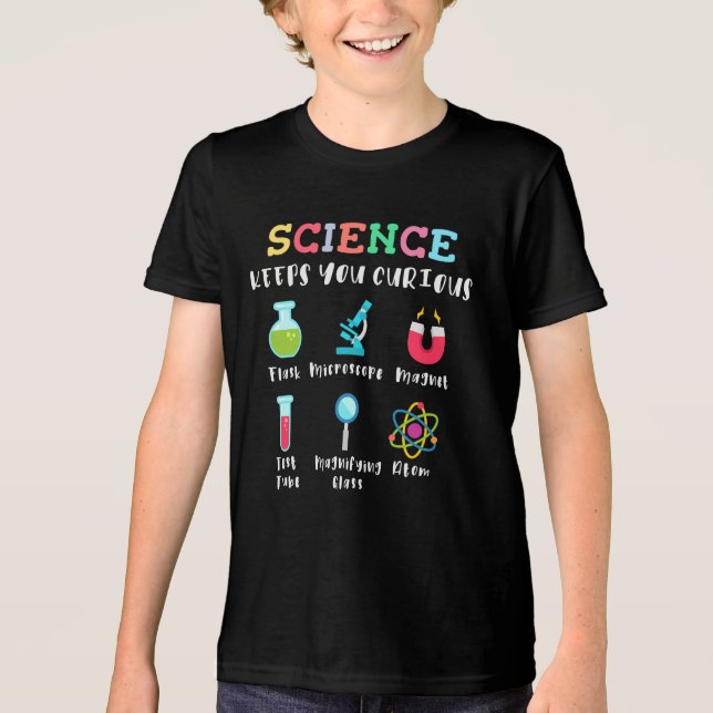 Science keeps you curious t shirt (Framsida)