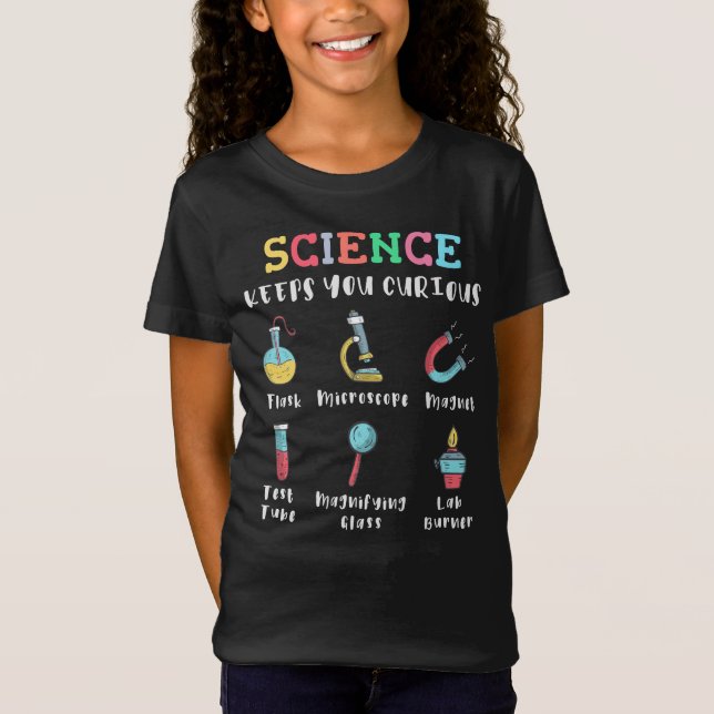 Science keeps you curious t shirt (Framsida)
