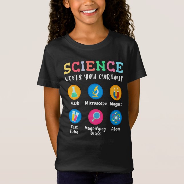 Science keeps you curious t shirt (Framsida)